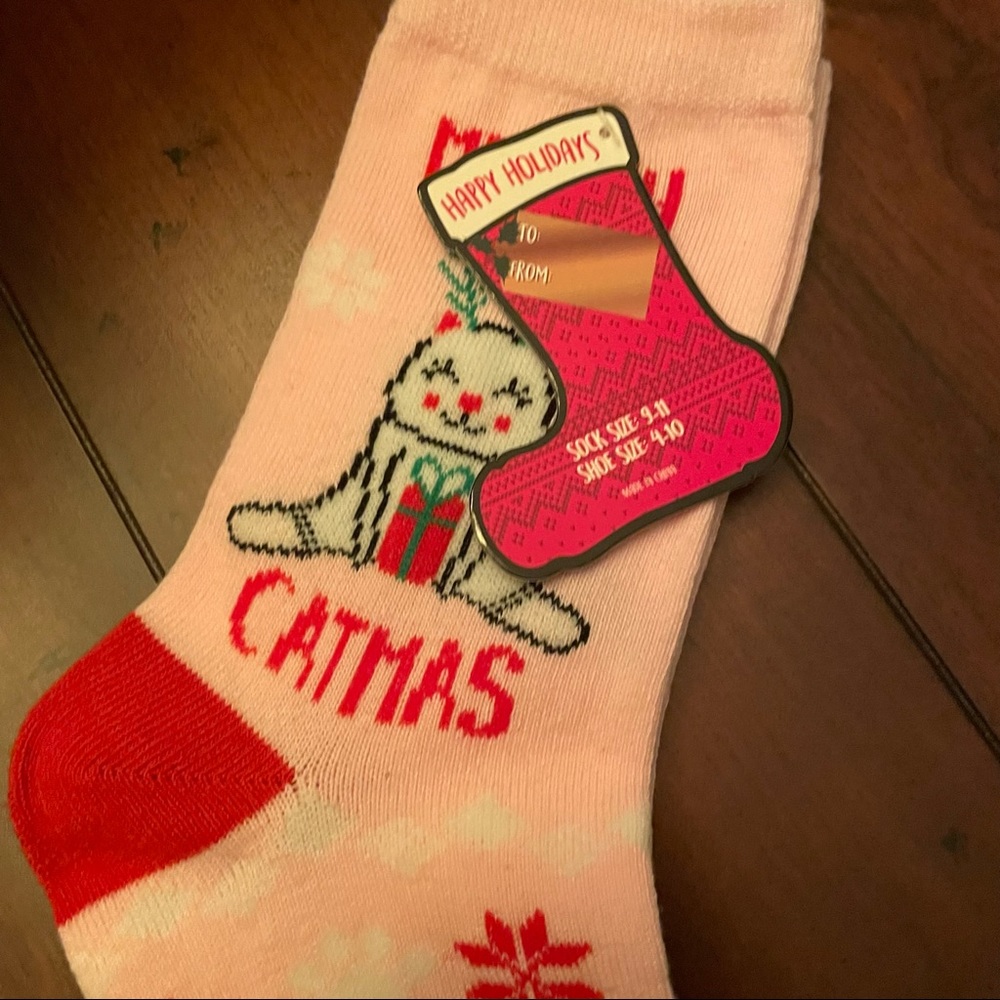 Christmas Cat Socks NWT